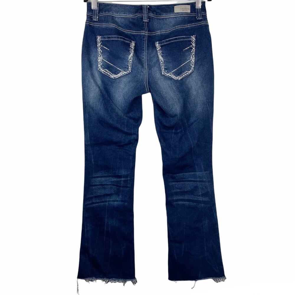 Amethyst Jeans Dark Wash Boot Cut Raw Hem - Picture 2 of 13